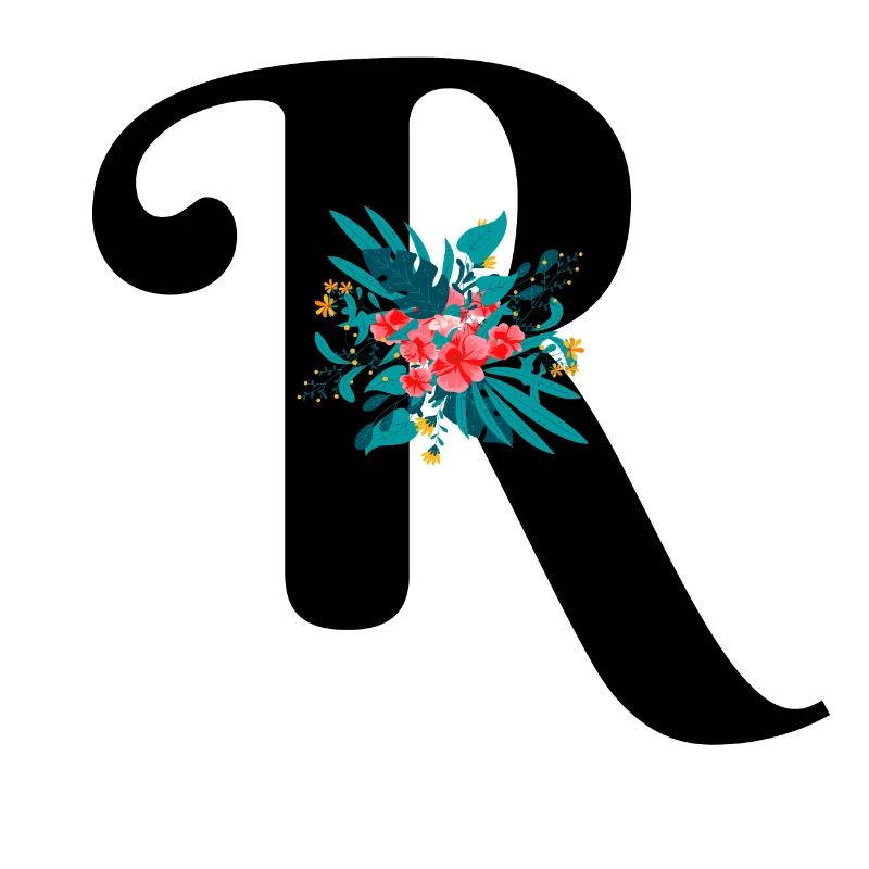 Buchstabe R geblümt