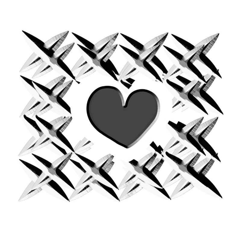 grey heart pattern