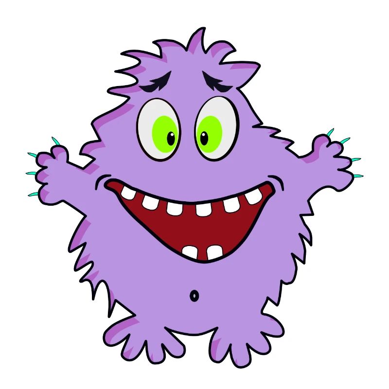 Mignon amical mignon monstre optimiste