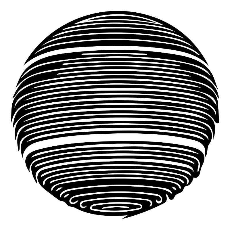 Geometric planet sphere with stripes