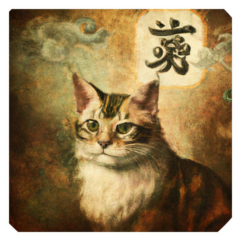 Katze mit chinesischen Schriftzeichen, Barock 2