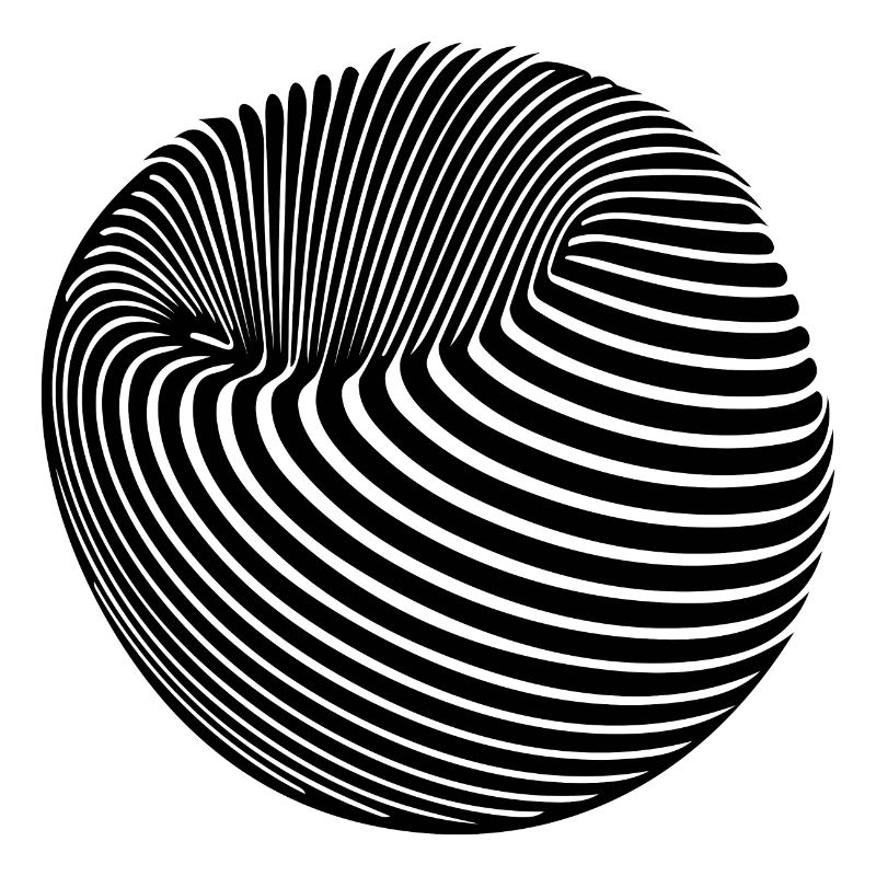 Geometric sphere body with stripes