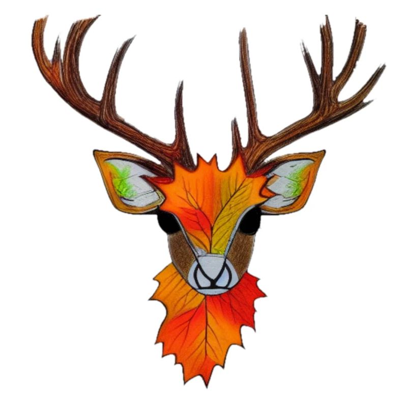 Hirschkopf im Herbst Hirsch Geweih Bock Reh Kitz 5