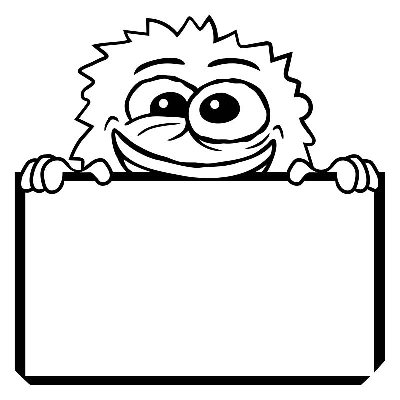 Comic monster behind the wall