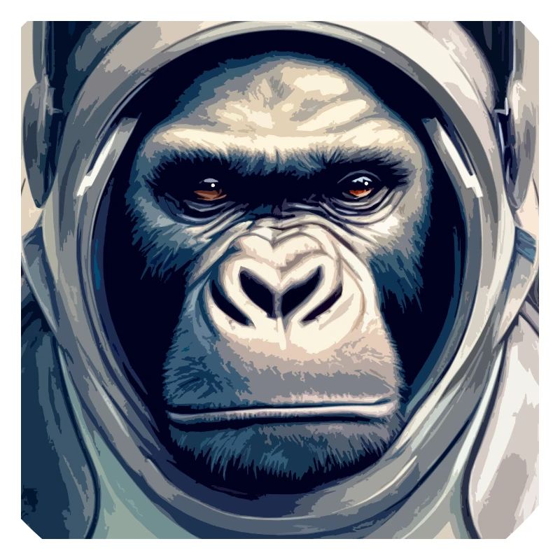 Singe astronaute, avec combinaison spatiale