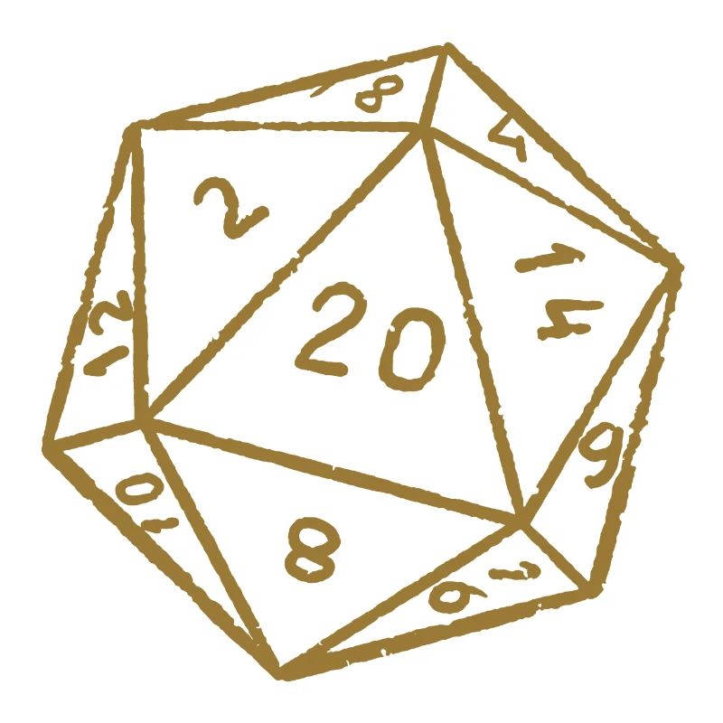 Cube de jeu W20 minimaliste