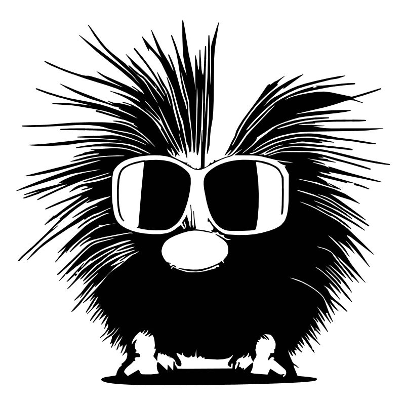 Porcupine Sunglasses Cute Animals Vector 13