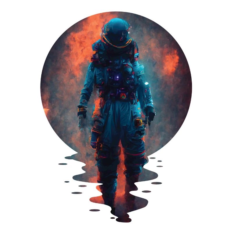Astronaut In Space Surreal Nebula Sunset Space