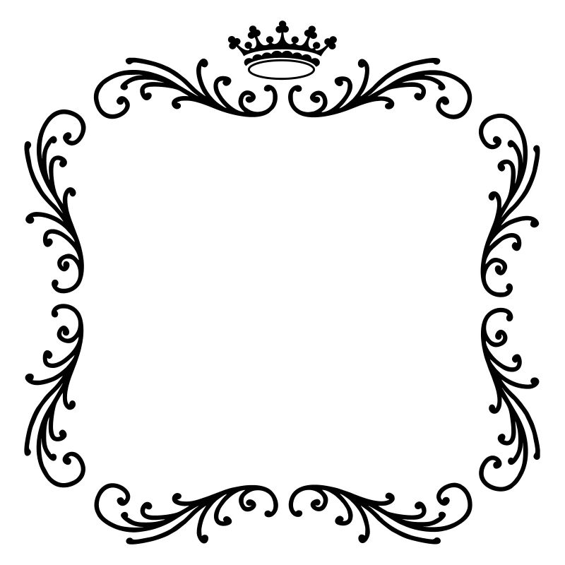 Frame with crown decorative frame