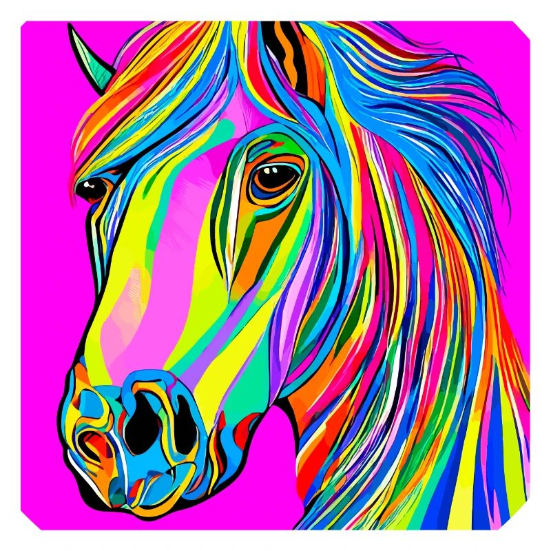 Illustration colorée d’un cheval
