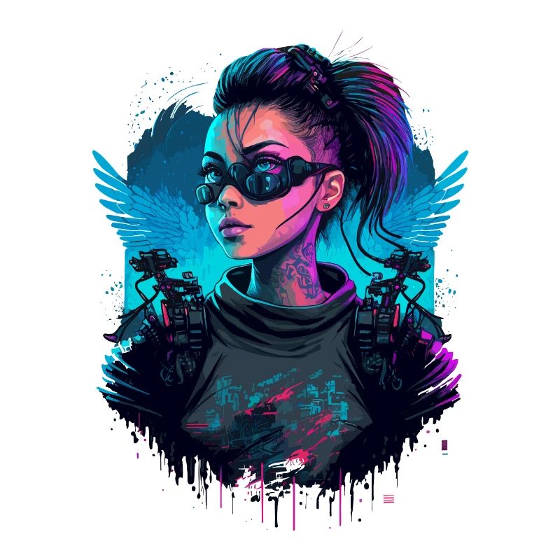 Belle science-fiction Dame le simple présent