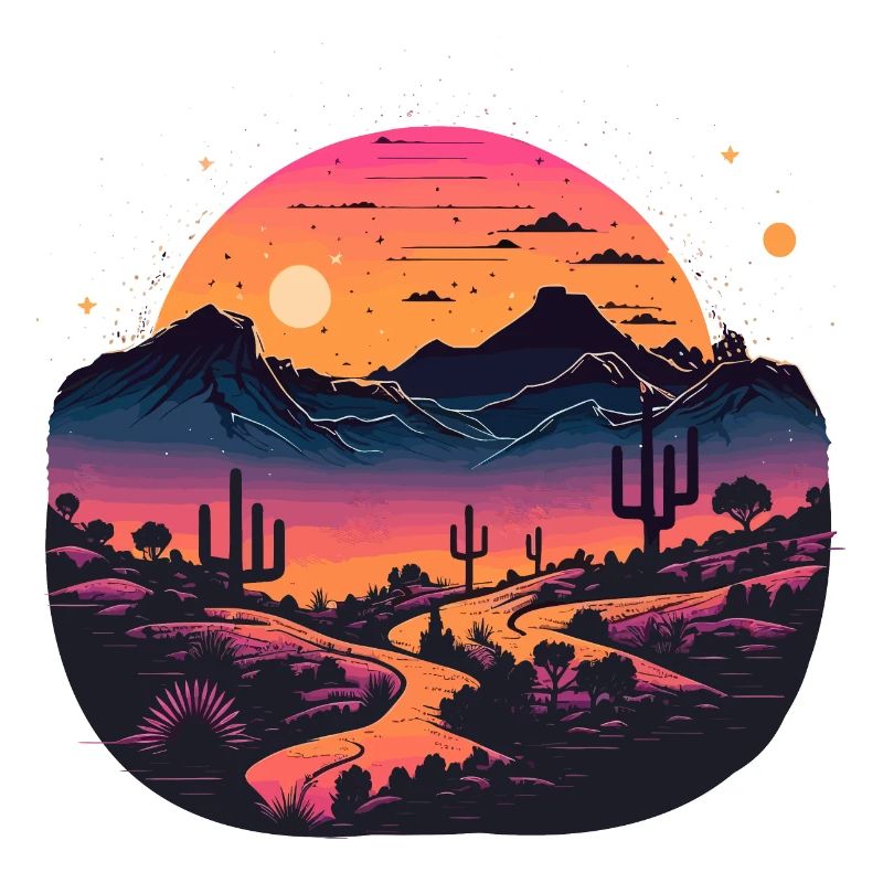 Synthwave-Wüste
