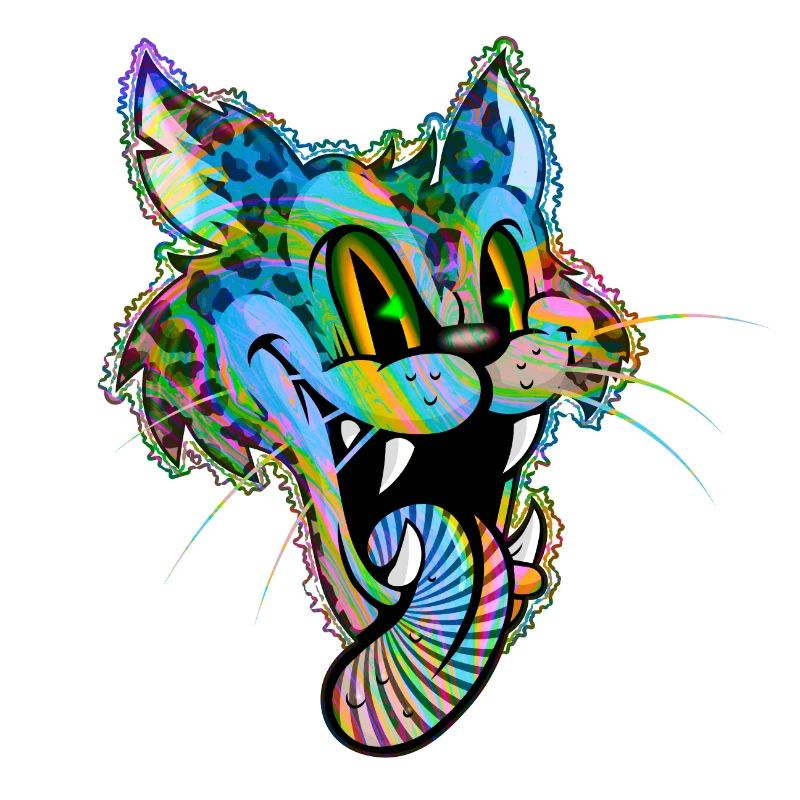 Leopard Comic Psychedelisch