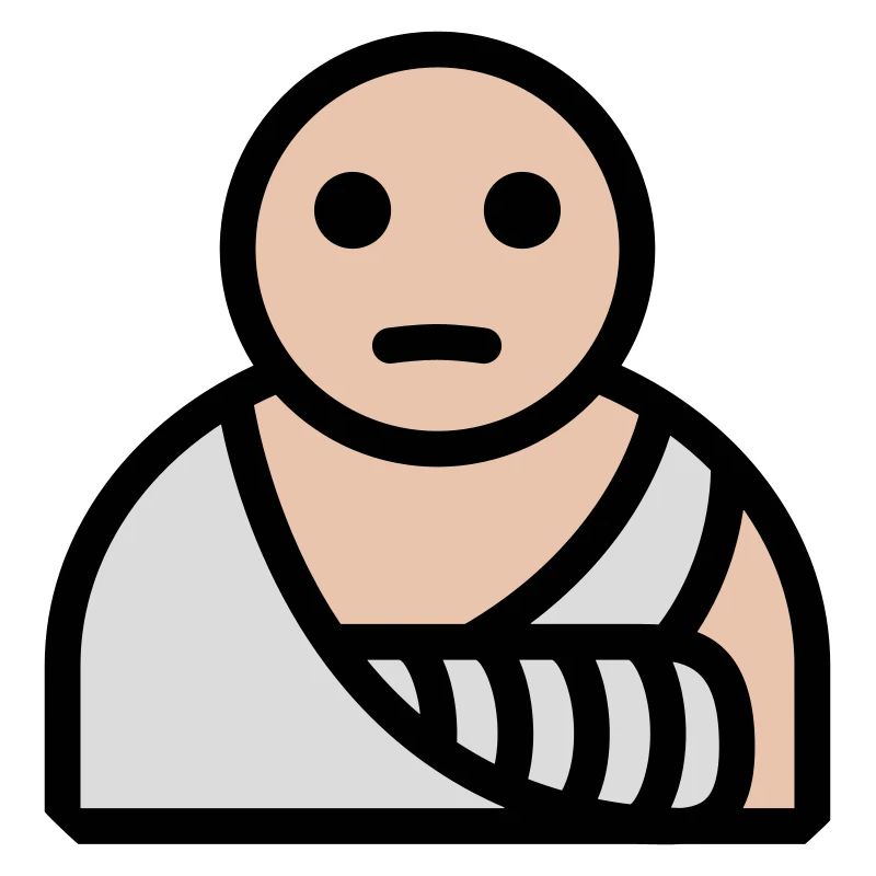 Bandage de plâtre cassé au bras