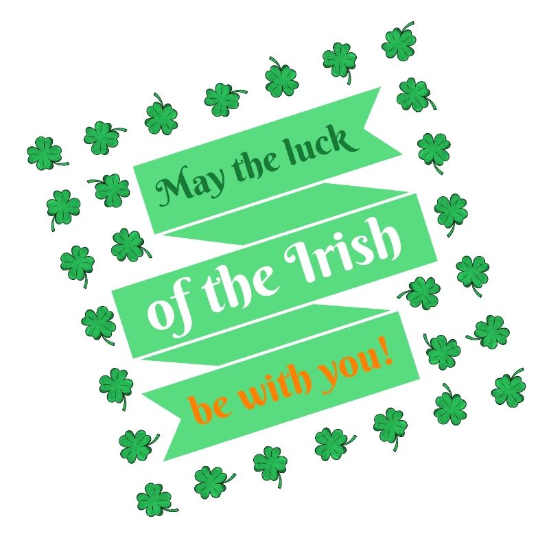 Bannière de la Saint-Patrick Bonheur Trèfle Feuilles vertes