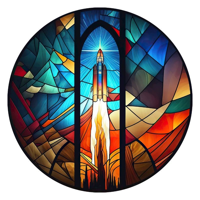 Lancement de fusée spatiale Kirchenglass Buntglass