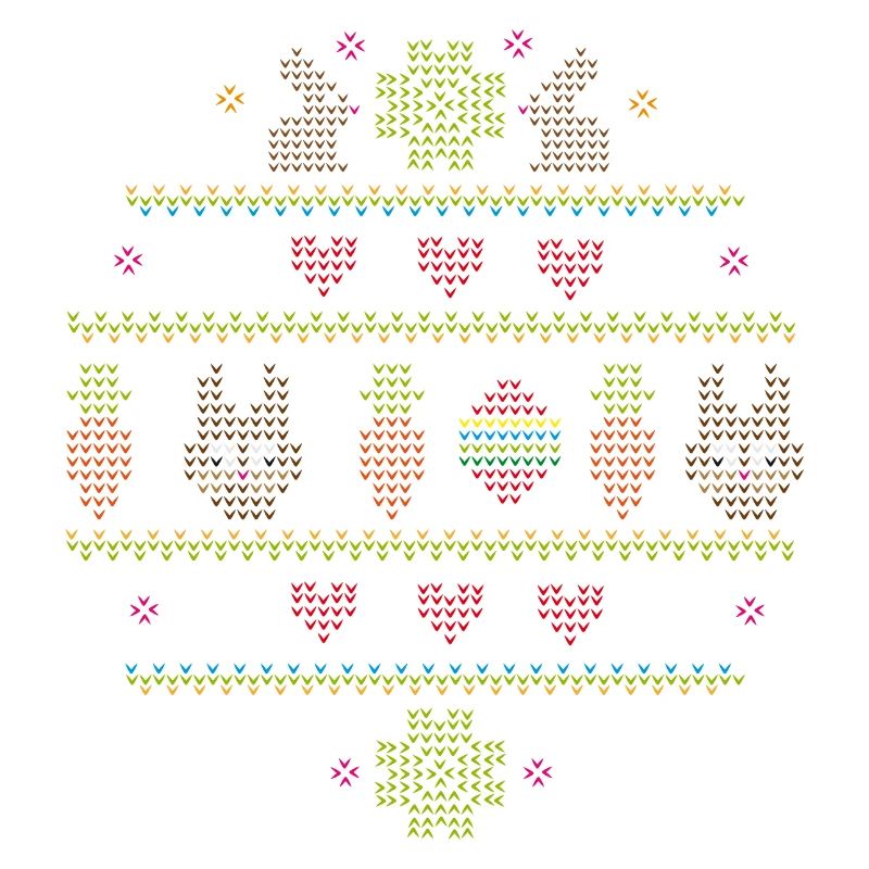 Easter motifs in knitting pattern style for Easter