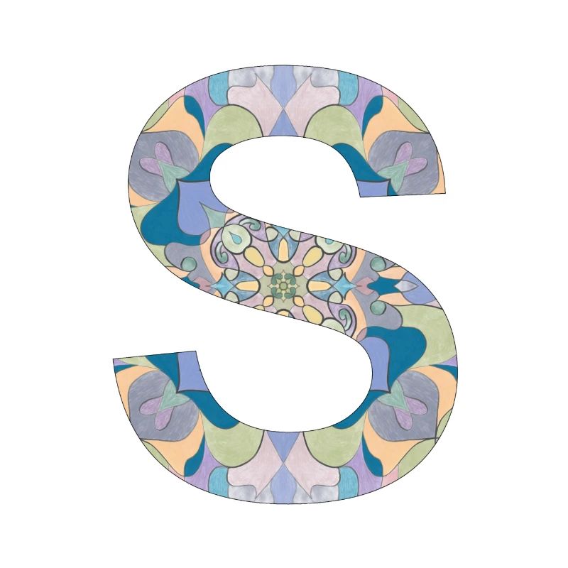 Letter S in mandala