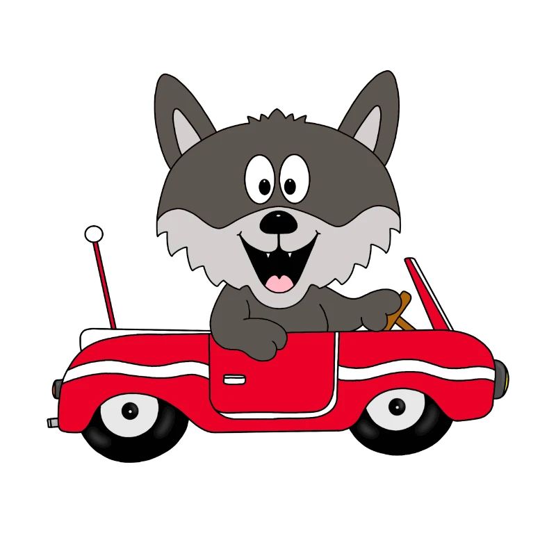 AUTO - WOLF - TIER - TIERISCH - KIND - BABY