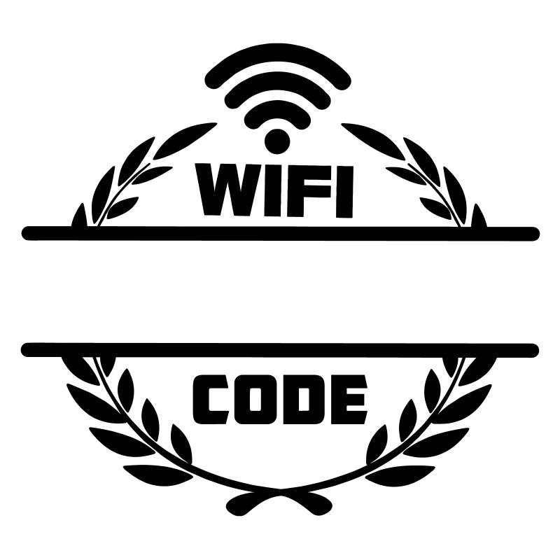 Wifi code in laurel wreath with blank text bar