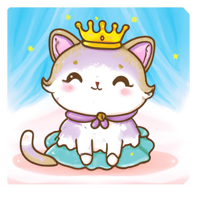 Super mignon chat princesse pour grands et petits.
