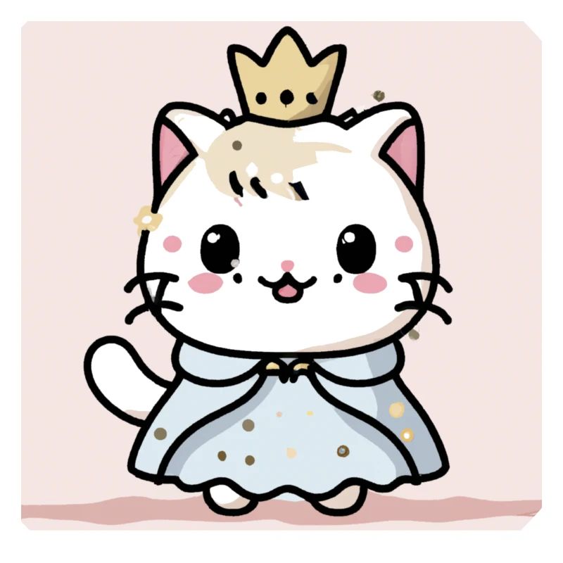 Super mignon chat princesse pour grands et petits.