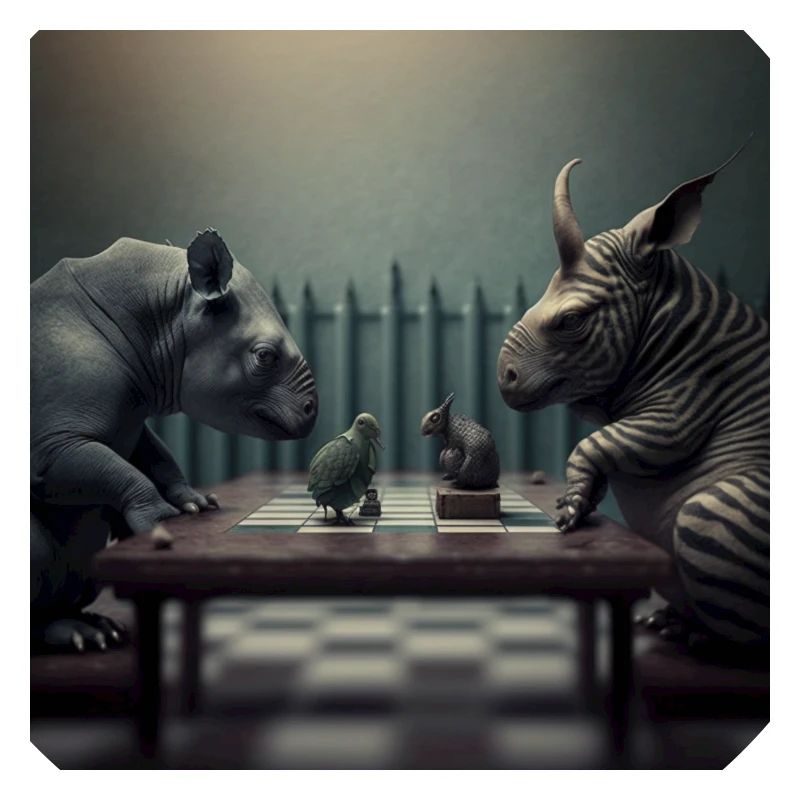 Doux jeu d’échecs entre deux animaux