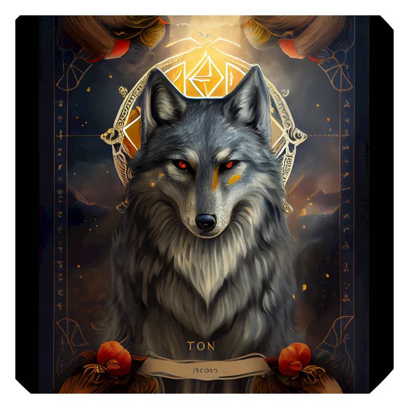 Wolf in Mystical Tarot Card Design!