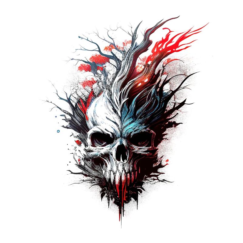 Splash multicolor skull