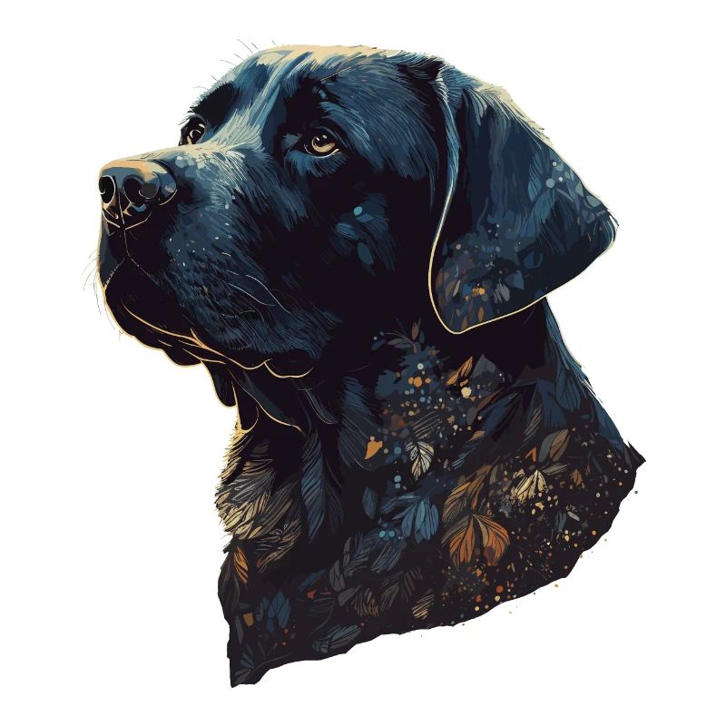 Erstaunlicher Labrador Retriever mit Blättern Stil Körper