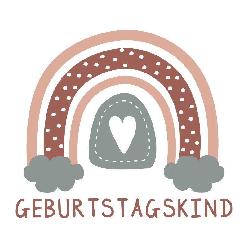 Geburtstagskind Regenbogen mit Herz | Boho Style
