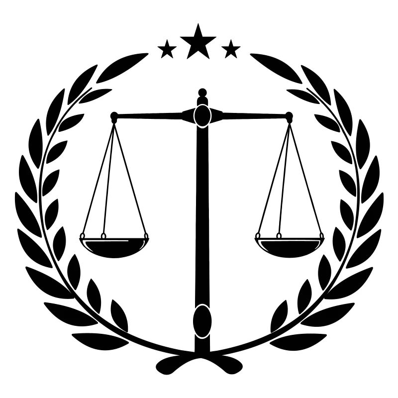 Libra in laurel wreath and three little asterisks