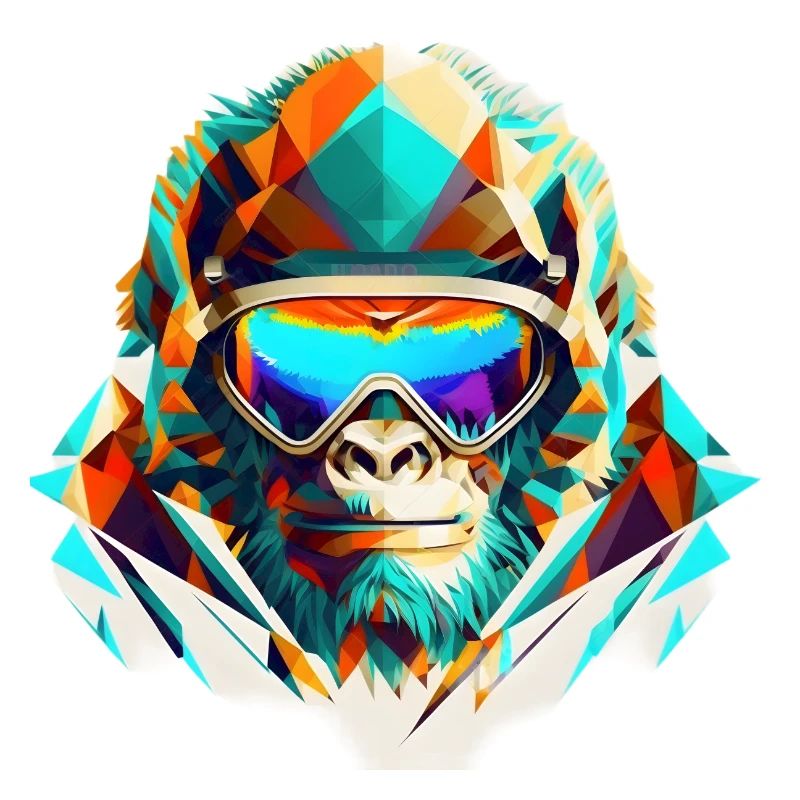 Cooler Gorilla-Skifahrer