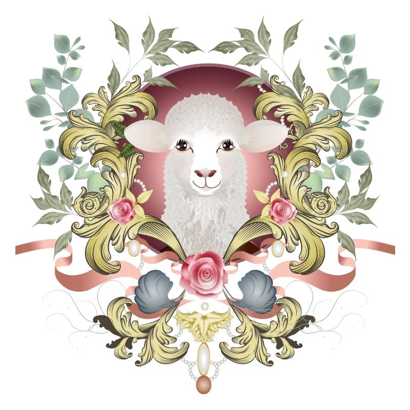enchanting Easter lamb in a lavishly decorated frame