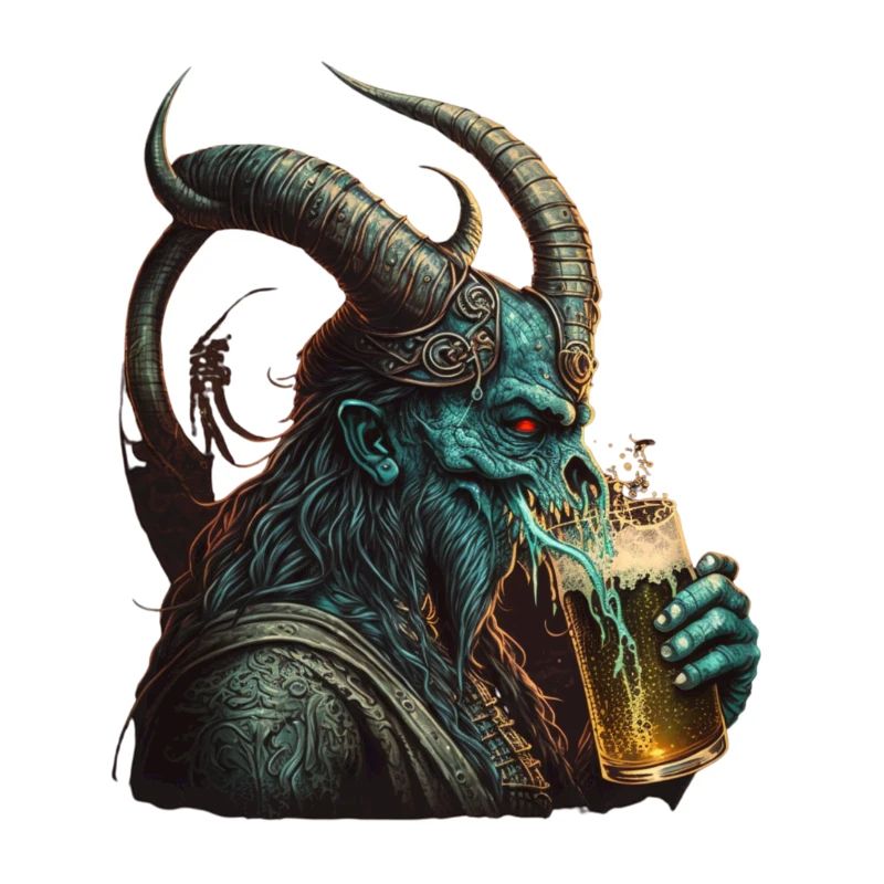 Cooler Dämon mit Bier