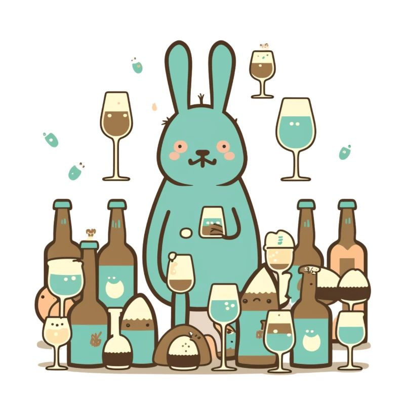 Lapin de Pâques avec bière Alcool de Pâques