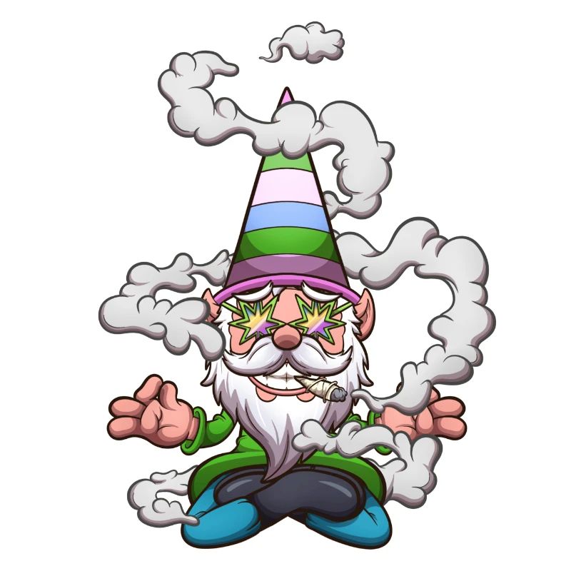 Funny Gnome Smoking A Joint