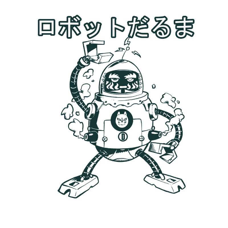 Daruma Robot (noir et blanc)