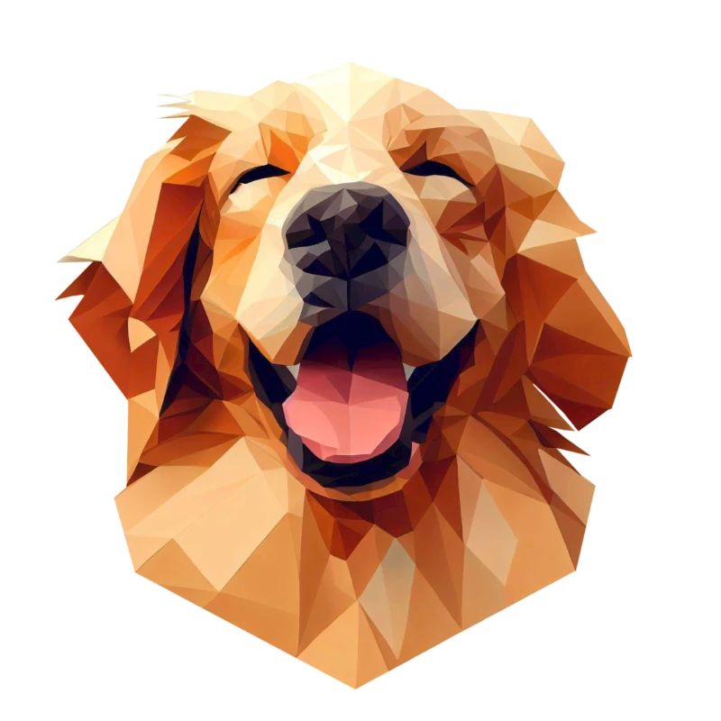 Origami eines Golden Retriever Hundes