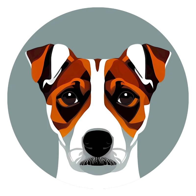 Jack Russel Terrier colored circle graphic