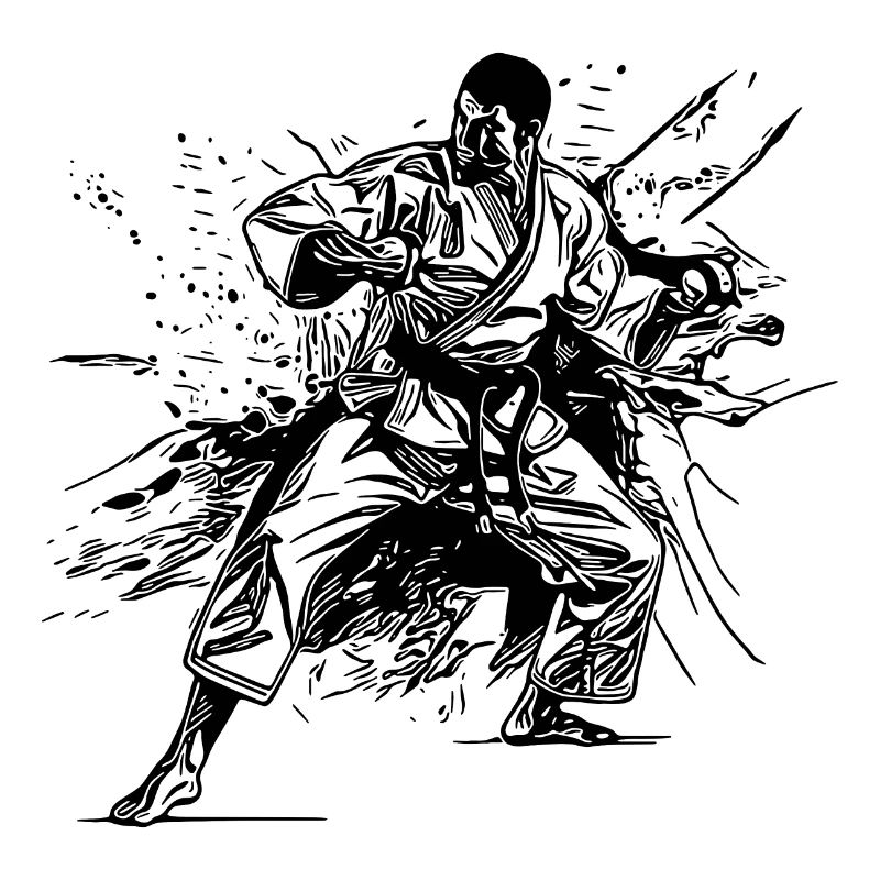 Tattoo Karate Style Sparring Partner Kampf Technik