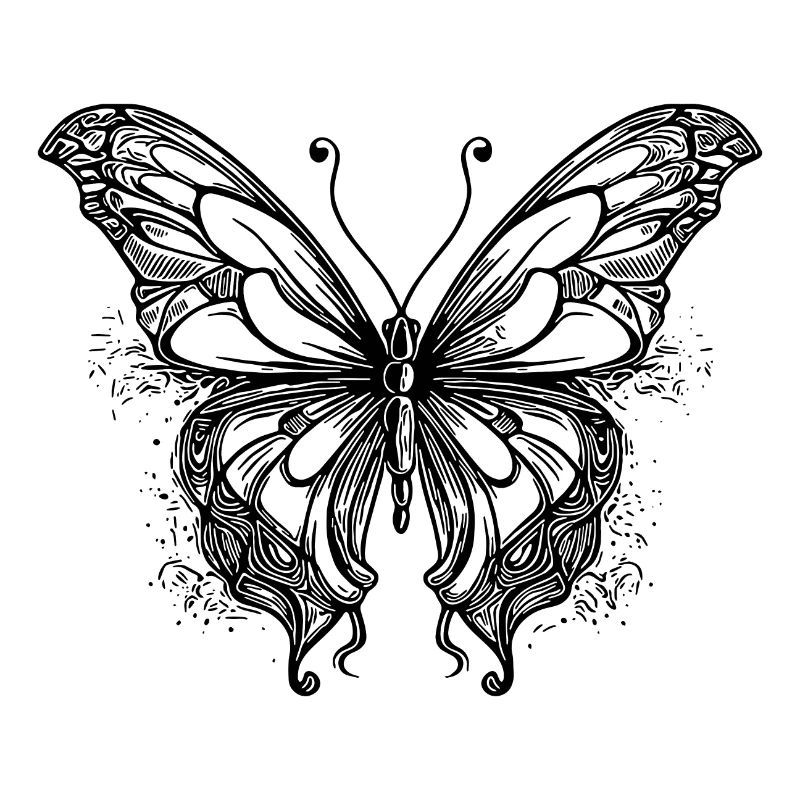 Thin Tattoo Lines Style Butterfly Dream