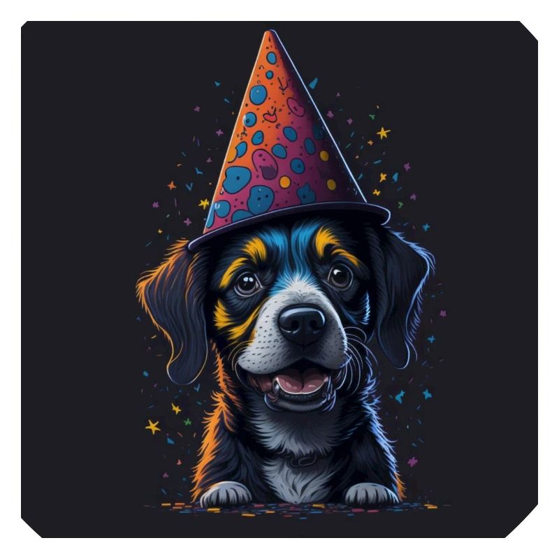 Hund mit Geburtstagshut