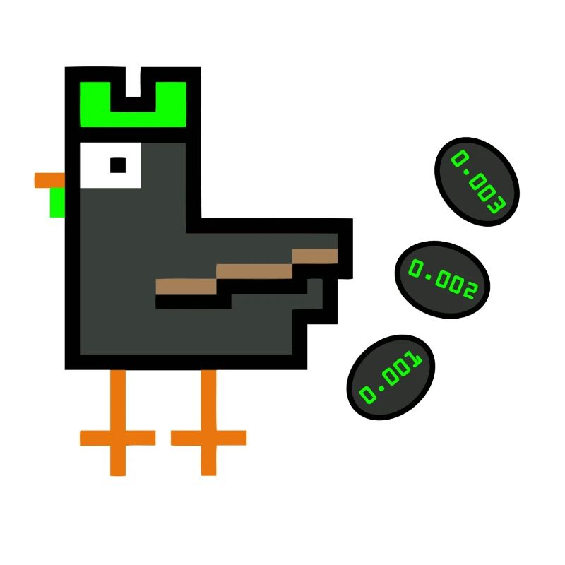 Huhn mit Krypto-Eiern