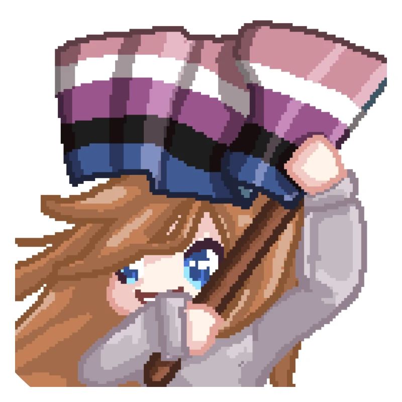 Pillowg1rl Emote mit Lesbianflagge