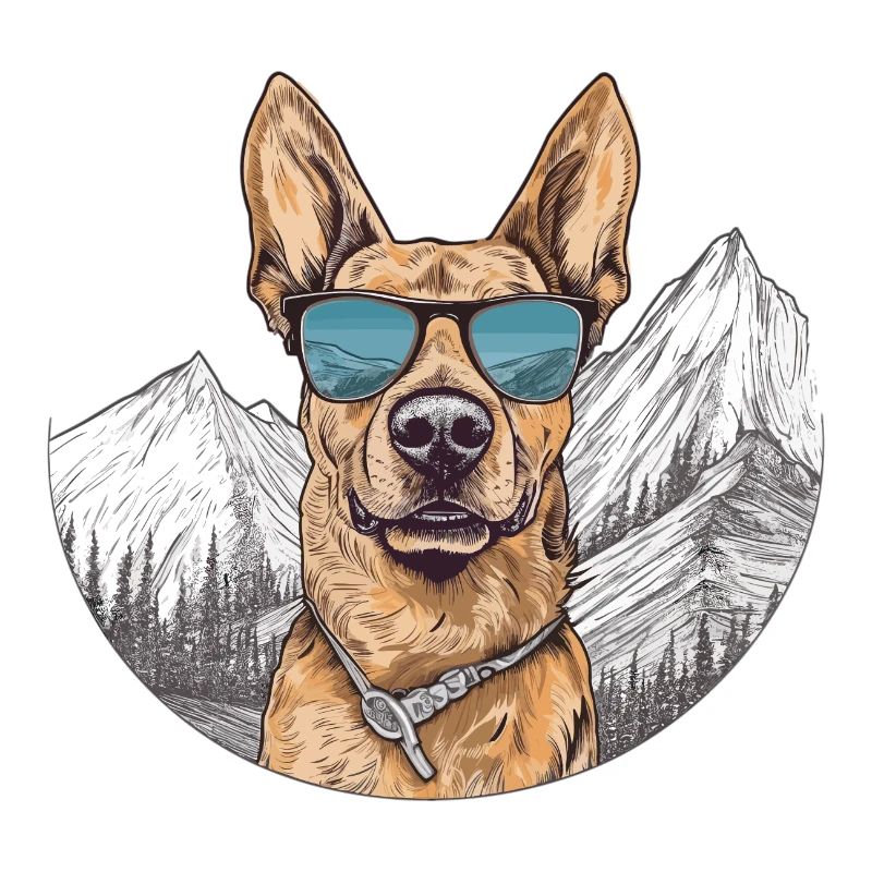 Cooler Schäferhund mit Sonnenbrille