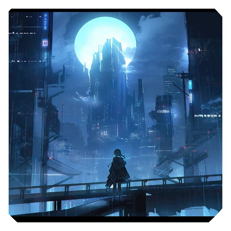 Shadowed Serenity: Anime-Silhouette eines Mädchens