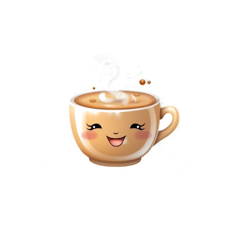 Realistic café mug with face