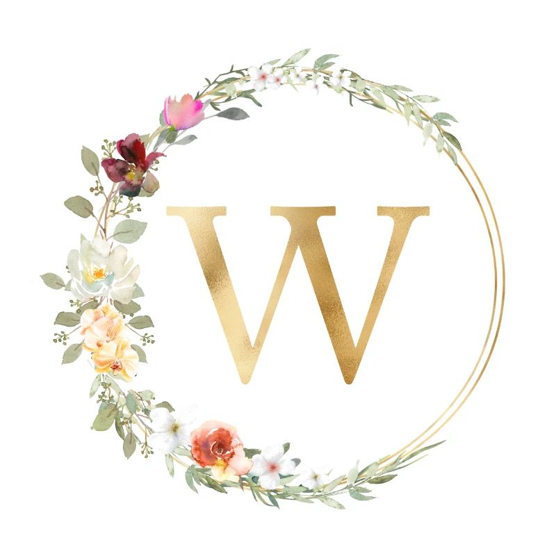 Customizable Monogram W Floral