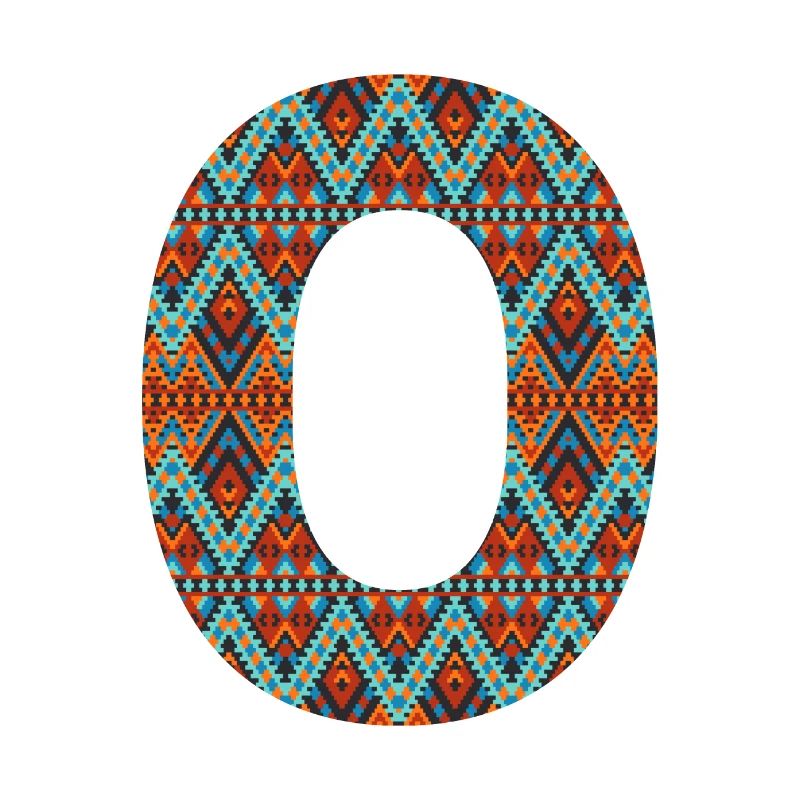 Letter O- boho design, Colorful monogram